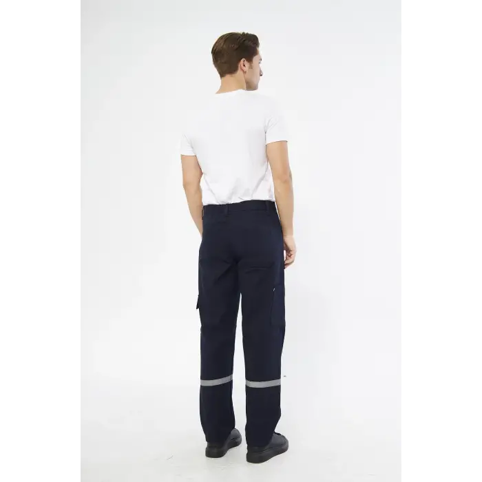 İş Pantolonu 7/7 Gabardin %100 Pamuk Reflektörlü Kargo Cepli