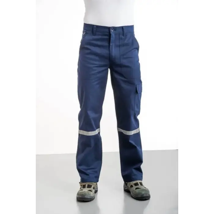 İş Pantolonu 7/7 Gabardin %100 Pamuk Reflektörlü Kargo Cepli