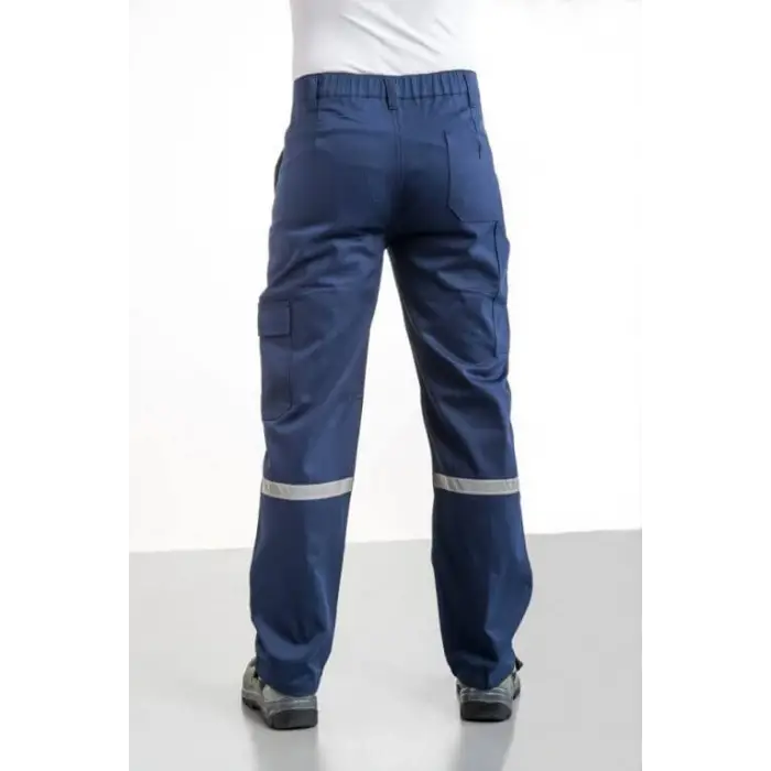 İş Pantolonu 7/7 Gabardin %100 Pamuk Reflektörlü Kargo Cepli