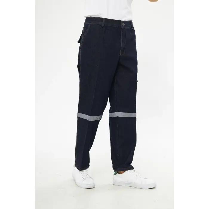 İş Pantolonu Kot Reflektörlü Kargo Cepli