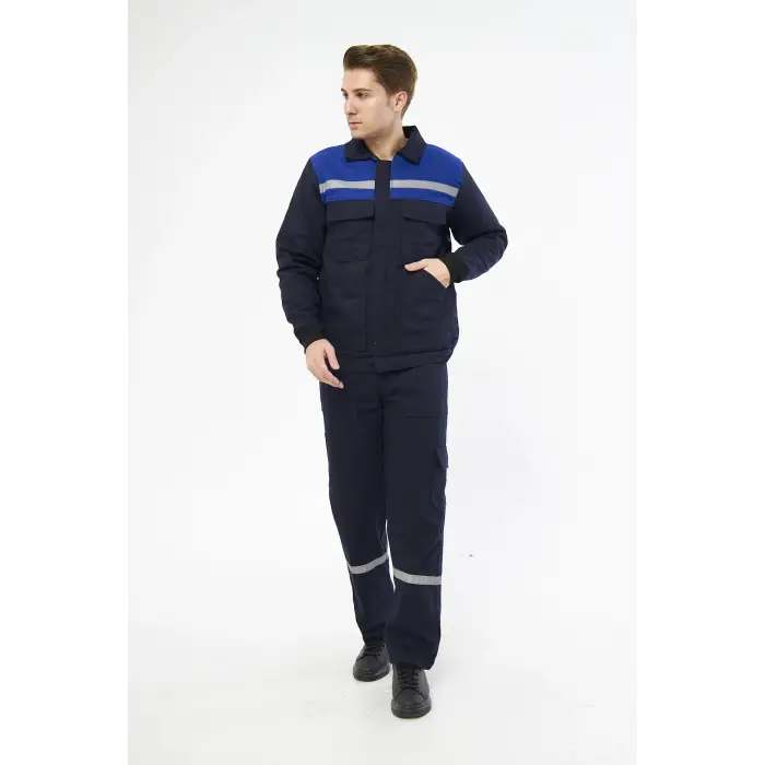 İş Takımı 7/7 Gabardin %100 Pamuk Kapitoneli Reflektörlü Kışlık