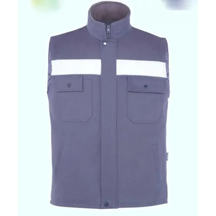 İş Takımı 7/7 Gabardin Gri %100 Pamuk Kapitoneli Reflektörlü Kışlık