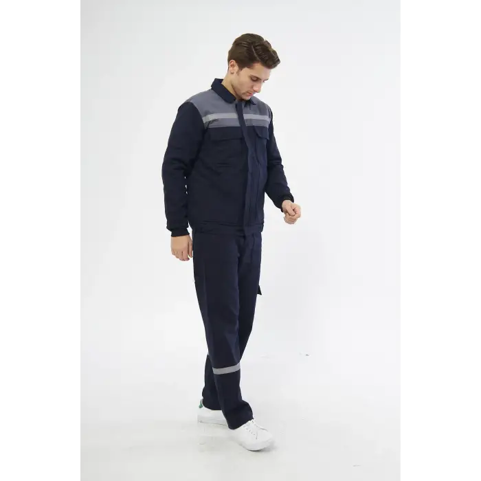 İş Takımı 7/7 (mont+pantolon) Reflektörlü %100 Pamuk Kapitoneli Kışlık