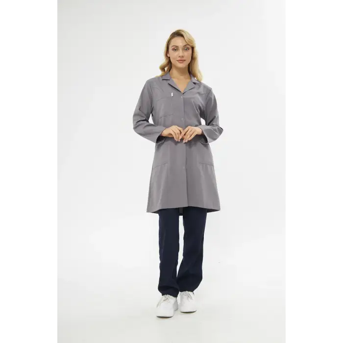 Mervem Bayan Gri İş Önlüğü Alpaka