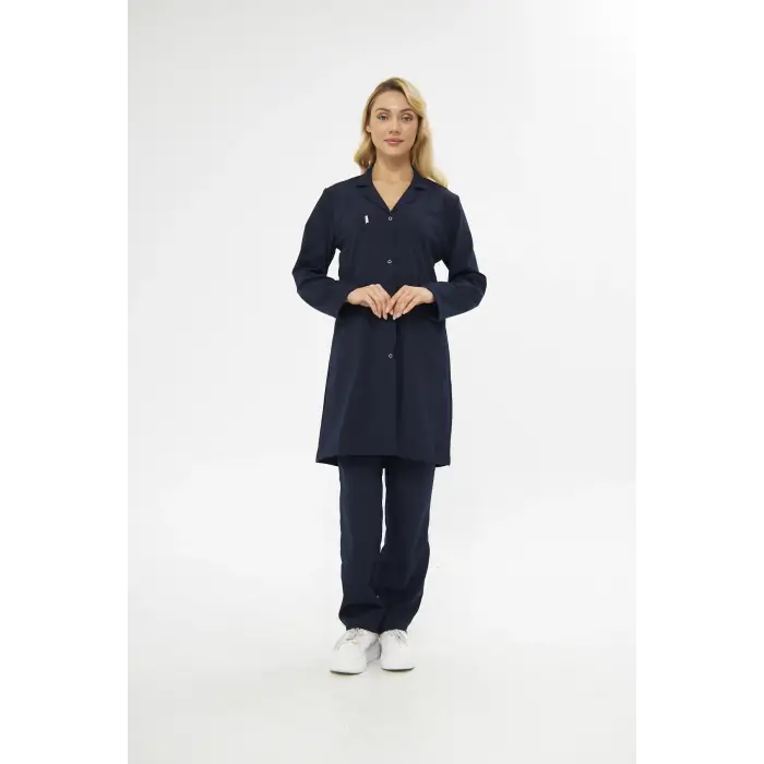 Mervem Bayan Lacivert İş Önlüğü Alpaka