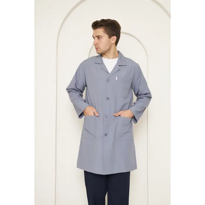 Mervem Erkek Gri İş Önlüğü Alpaka