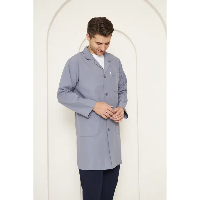 Mervem Erkek Gri İş Önlüğü Alpaka