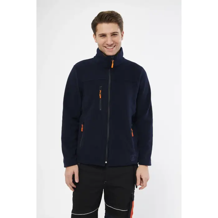 Mervem Lacivert Tam Fermuarlı 3 Cepli Polar