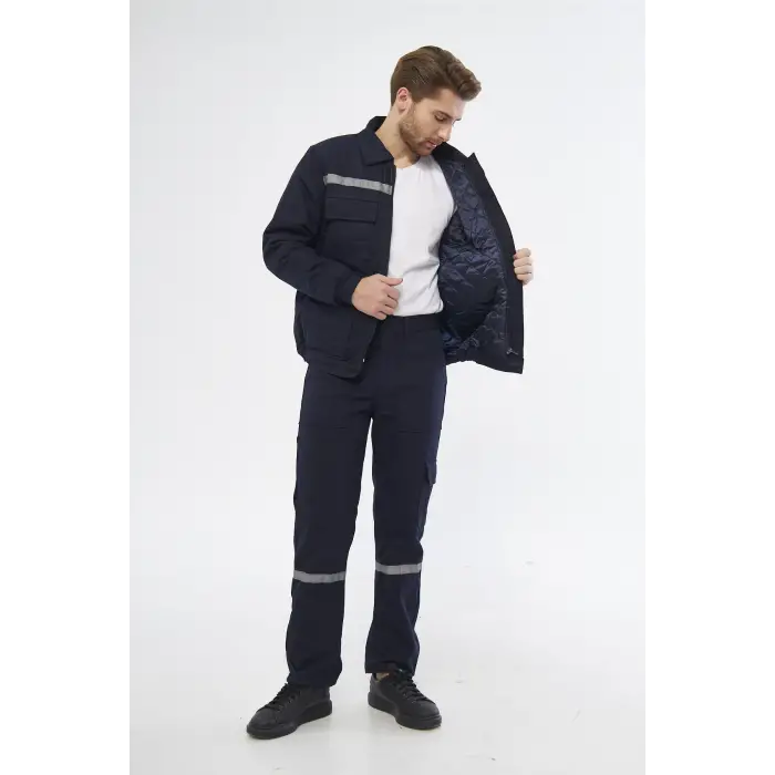 Mont 7/7 Gabardin %100 Pamuk Reflektörlü Kapitoneli Kışlık Lacivert