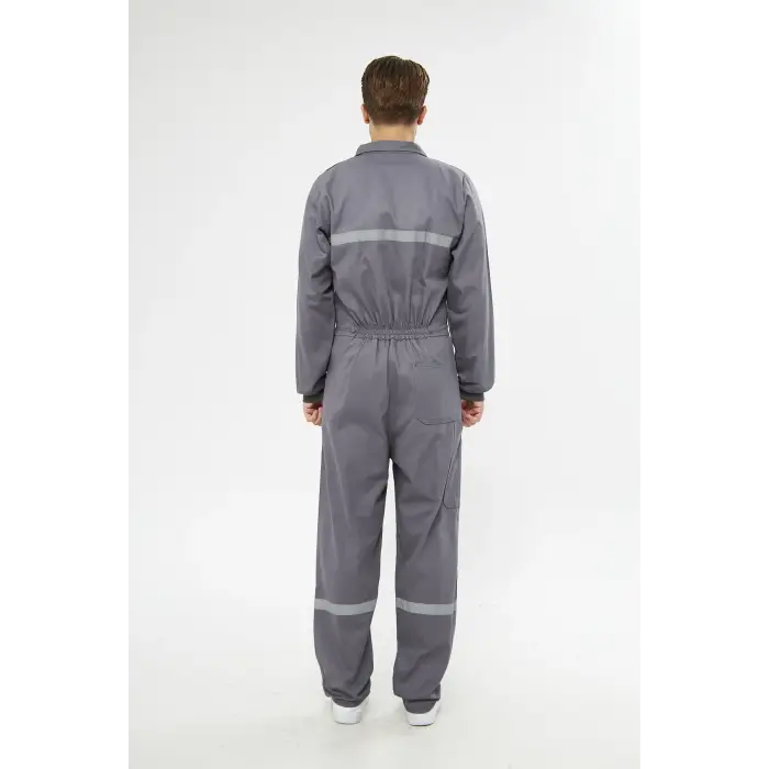 Orange Safety Gri Bütün  İş Tulumu 12/16 Gabardin