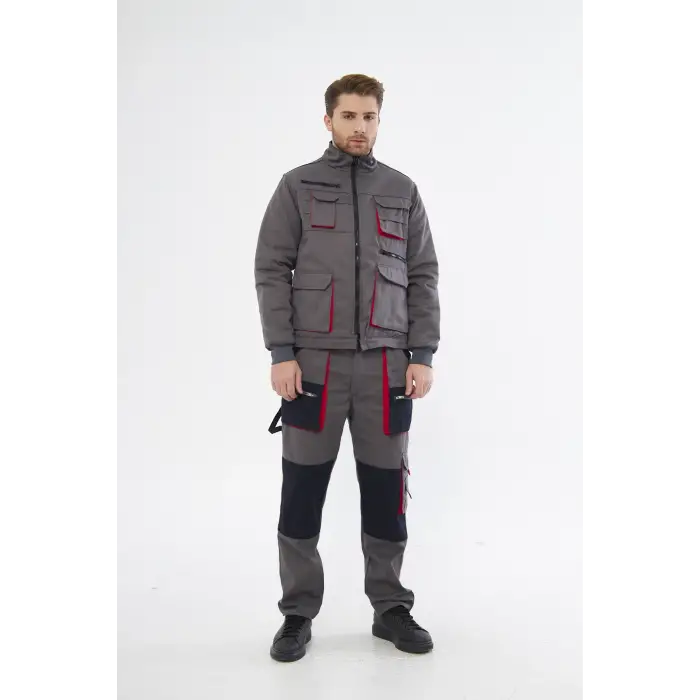 Orange Safety Gri Harman Karışımı Ceket Pantolon