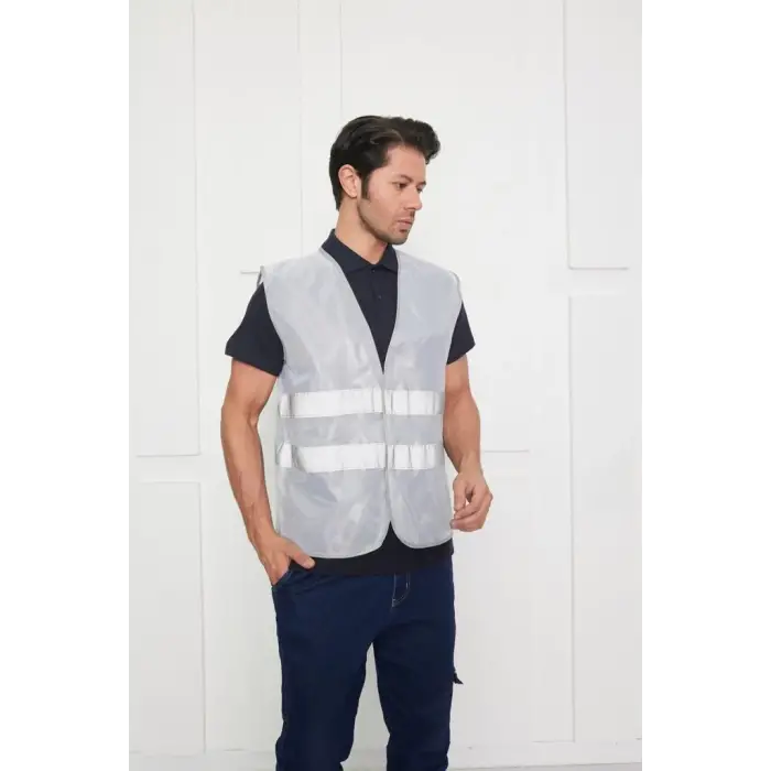 Orange Safety Gri İkaz Yeleği