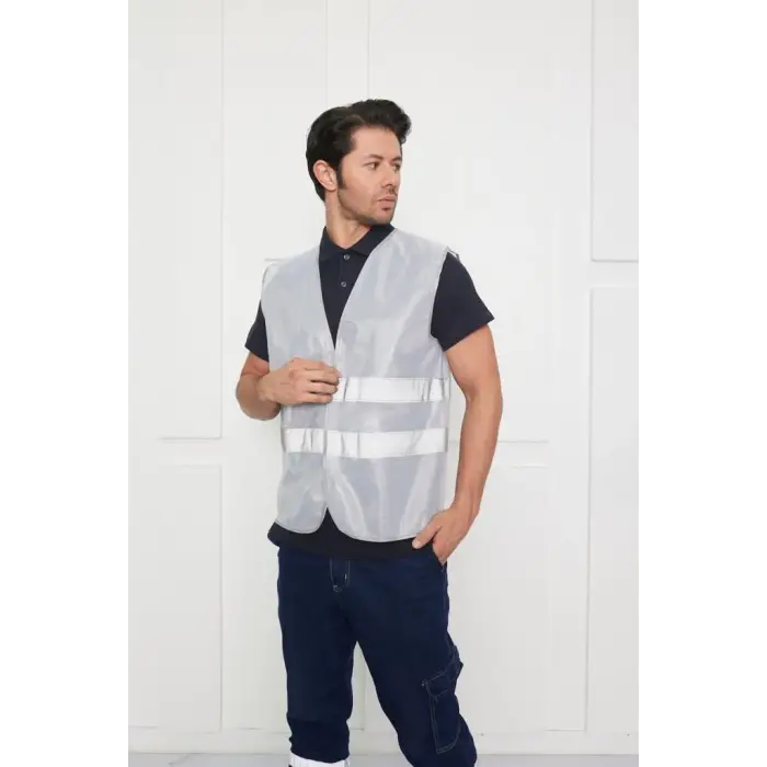 Orange Safety Gri İkaz Yeleği