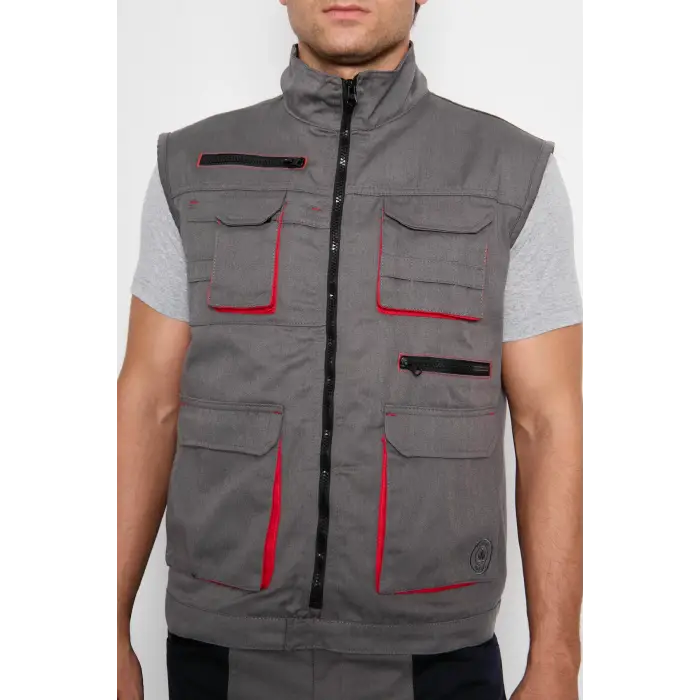 Orange Safety Gri Takım Berlin Harman Karışımı Yelek + Pantolon