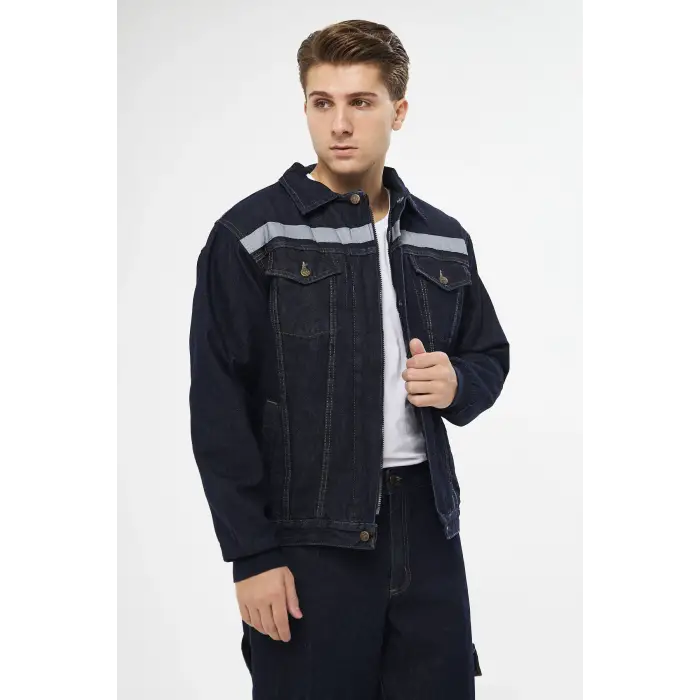 Orange Safety Kot Mont Taşlanmış %100 Pamuk Kapitoneli Reflektörlü