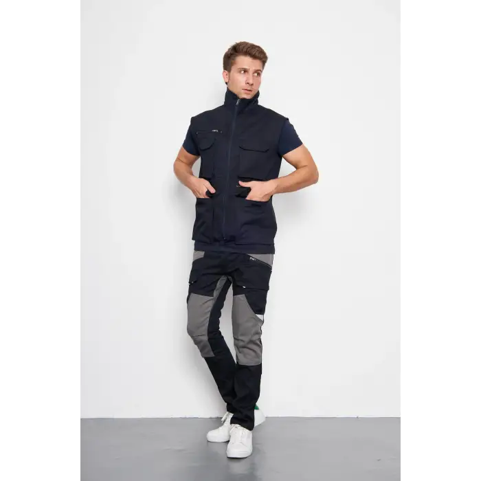 Orange Safety Lacivert Takım Mısır Harman Karışımı Yelek + Pantolon