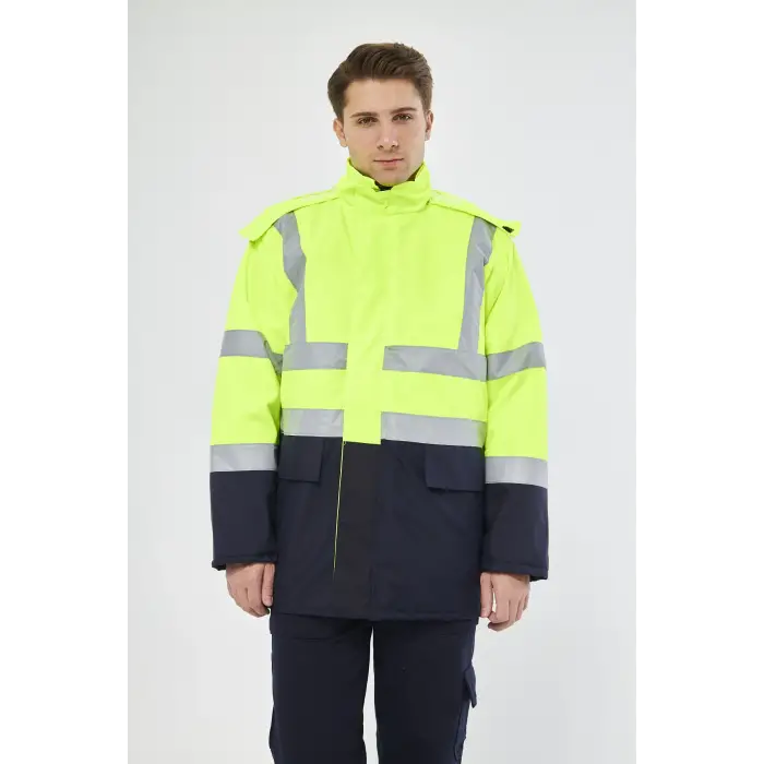 Orange Safety Parka Oxford Reflektörlü Yeşil