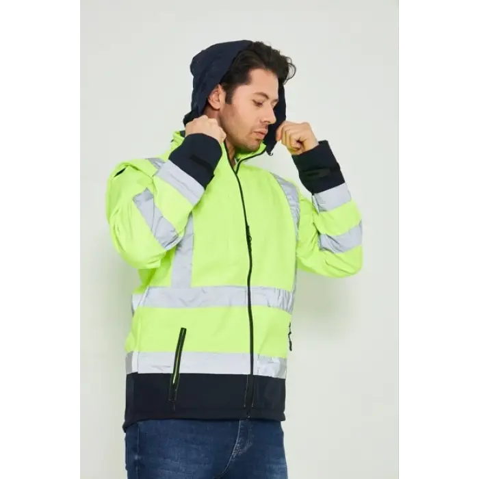Orange Safety Sarı Softshell Mont Reflektörlü