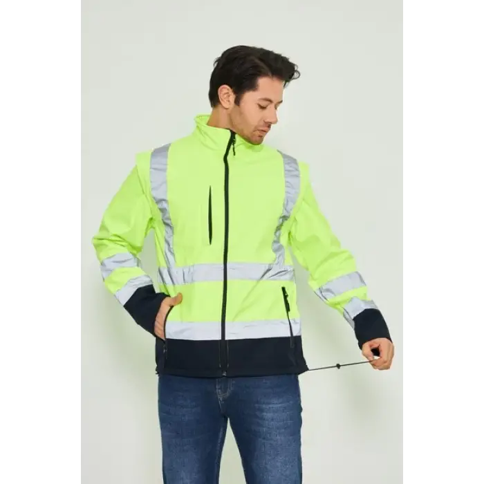 Orange Safety Sarı Softshell Mont Reflektörlü