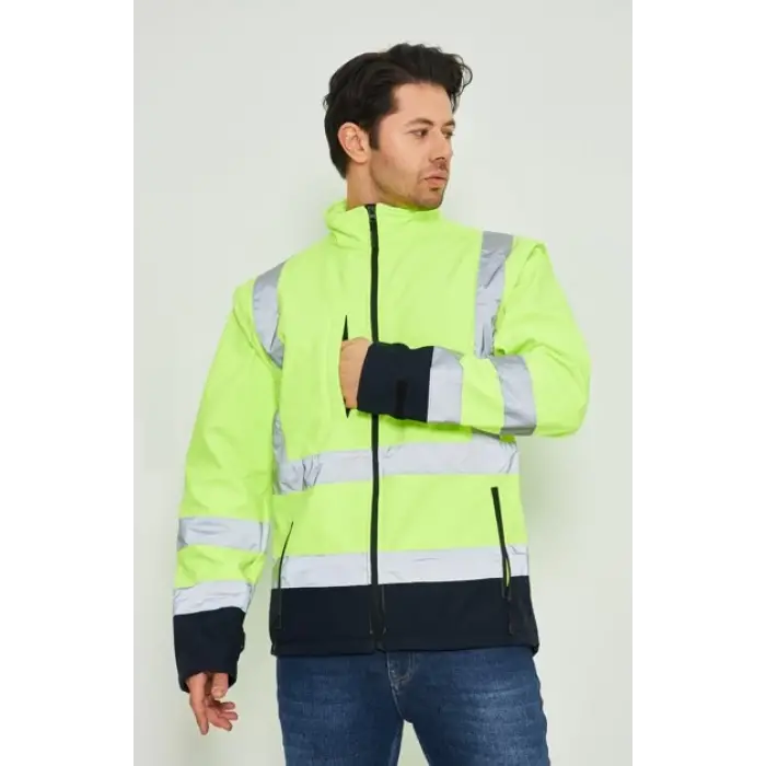 Orange Safety Sarı Softshell Mont Reflektörlü