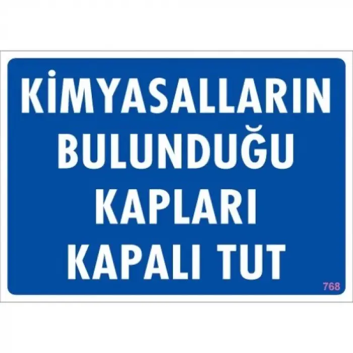 Pvc Levha Kimyasalların Bulunduğu Kapları Kapalı Tut 25X35 Cm