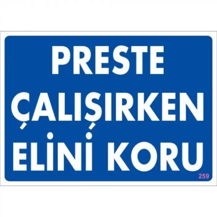 Pvc Levha Preste Çalışırken Elini Koru 25X35 Cm