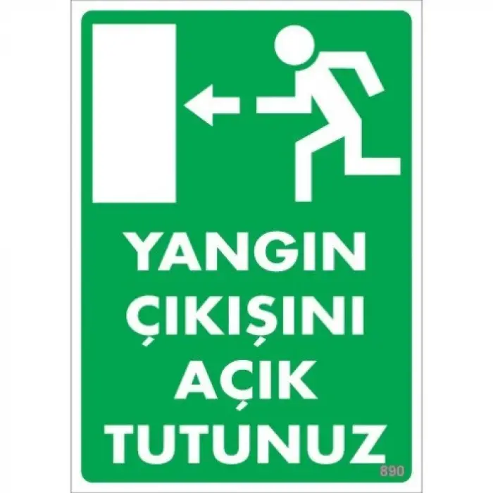 Pvc Levha Yangın Çıkışını Açık Tutunuz 25X35 Cm