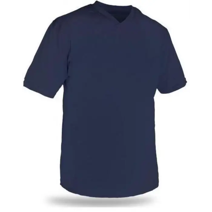 T-shirt V Yaka Kısakol %100 Pamuk Cepli Lacivert