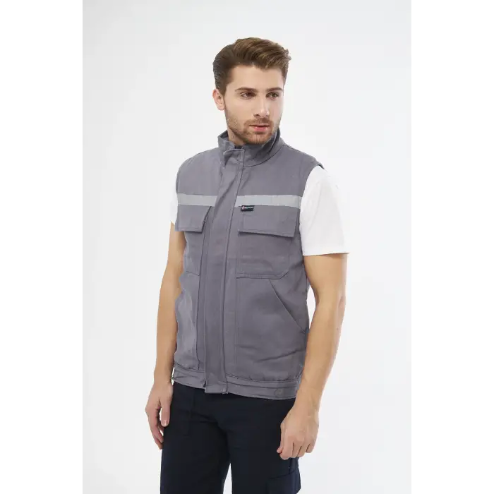 Yelek 7/7 Gabardin %100 Pamuk Kapitoneli Reflektörlü