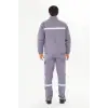 İş Takımı 7/7 Gabardin %100 Pamuk Kapitoneli Reflektörlü Kışlık Gri