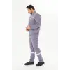 İş Takımı 7/7 Gabardin %100 Pamuk Kapitoneli Reflektörlü Kışlık Gri