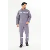 İş Takımı 7/7 Gabardin %100 Pamuk Kapitoneli Reflektörlü Kışlık Gri