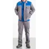 İş Takımı Gri Saks Mavi Robalı 7/7 Gabardin Kapitoneli Reflektörlü %100 Pamuk