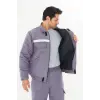 Orange Safety Mont 7/7 Gabardin %100 Pamuk Reflektörlü Kapitoneli Kışlık Gri