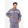 Orange Safety Mont 7/7 Gabardin %100 Pamuk Reflektörlü Kapitoneli Kışlık Gri