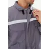 Orange Safety Mont 7/7 Gabardin %100 Pamuk Reflektörlü Kapitoneli Kışlık Gri
