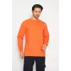 Orange Safety Sweat T-shırt Bisiklet Yaka Kışlık Uzun Kol Turuncu