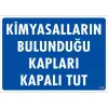 Pvc Levha Kimyasalların Bulunduğu Kapları Kapalı Tut 25X35 Cm