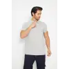 T-shirt Polo Yaka Kısakol %100 Pamuk Cepli Gri