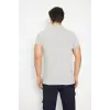 T-shirt Polo Yaka Kısakol %100 Pamuk Cepli Gri