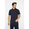 T-shirt Polo Yaka Kısakol %100 Pamuk Cepli Lacivert