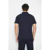 T-shirt Polo Yaka Kısakol %100 Pamuk Cepli Lacivert