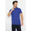 T-shirt Polo Yaka Kısakol %100 Pamuk Cepli Sax Mavi