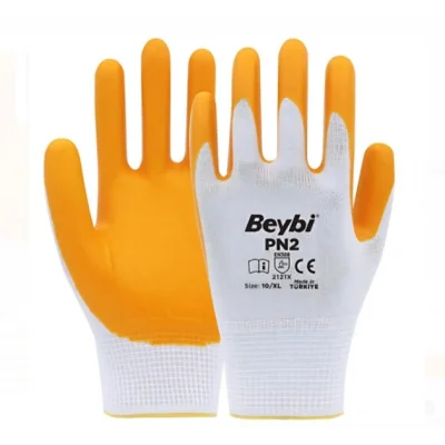 Beybi Pn2 Nitril Poli Beyaz Sarı Eldiven