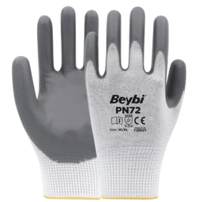 Beybi PN72 Polyester Örme Nitril Eldiven