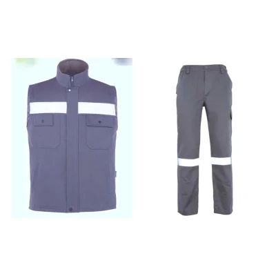 İş Takımı 7/7 Gabardin Gri %100 Pamuk Kapitoneli Reflektörlü Kışlık