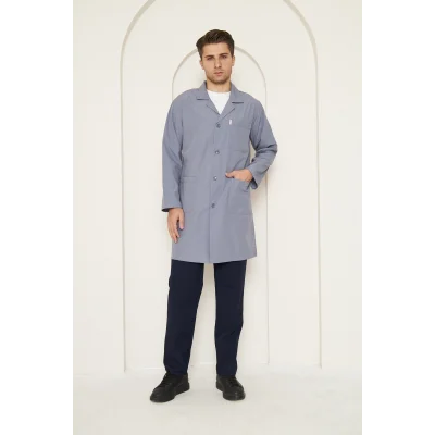 Mervem Erkek Gri İş Önlüğü Alpaka