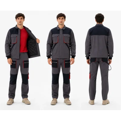 Orange Safety Gri Harman Karışımı Ceket Pantolon