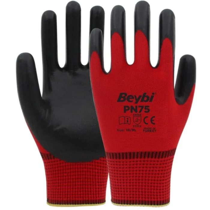 Beybi Pn75 Kırmızı Nitril Eldiven