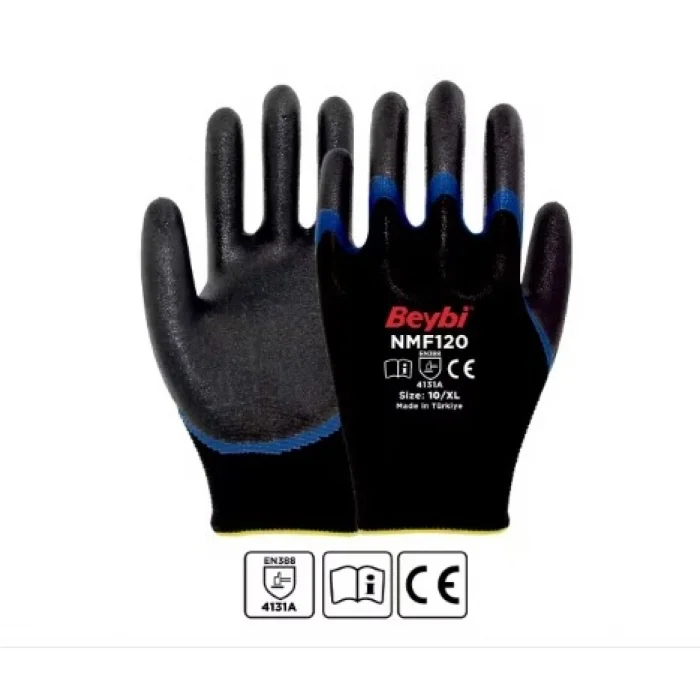 Beybi NMF120 Mikro Köpük Nitril Kaplı Polyester Örgü Eldiven